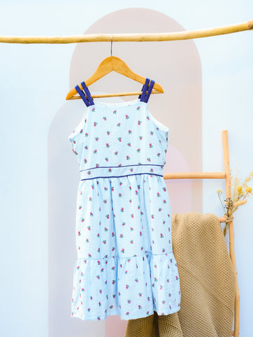 Floral midi dress (blue)