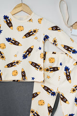 Rocketship Collection (CREAM) Lounge Wear (R21S05)