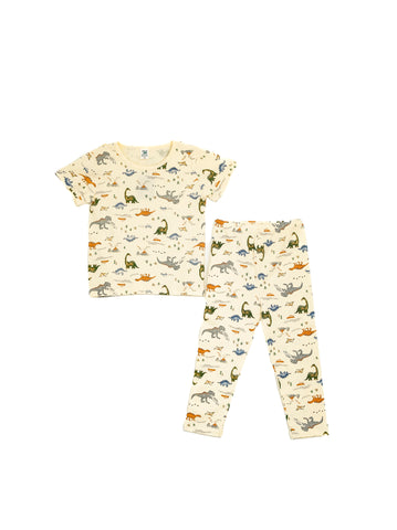 Boys Lounge Wear Collection "Lt. Yellow Dino Print"