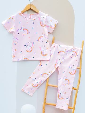 Rainbow Unicorn Printed Lullaby Lounge Wear