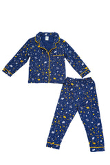 Boys Premium Sleep Wear Long Sleeves Printed A/O Collection "Navy Blue"