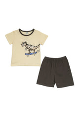 Boys Lounge Wear Rocco Short Set Dino Collection "Skating Dino"