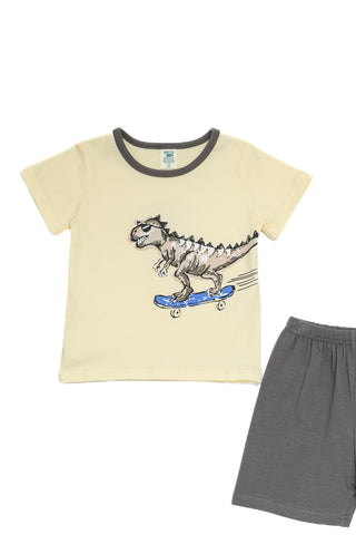 Boys Lounge Wear Rocco Short Set Dino Collection "Skating Dino"