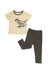 Boys Lounge Wear Rocco Pajama Set Dino Collection "Skating Dino"