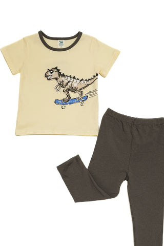 Boys Lounge Wear Rocco Pajama Set Dino Collection "Skating Dino"