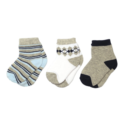 Baby Me Boys 3 in 1 Infant Ordinary Socks (B19454)