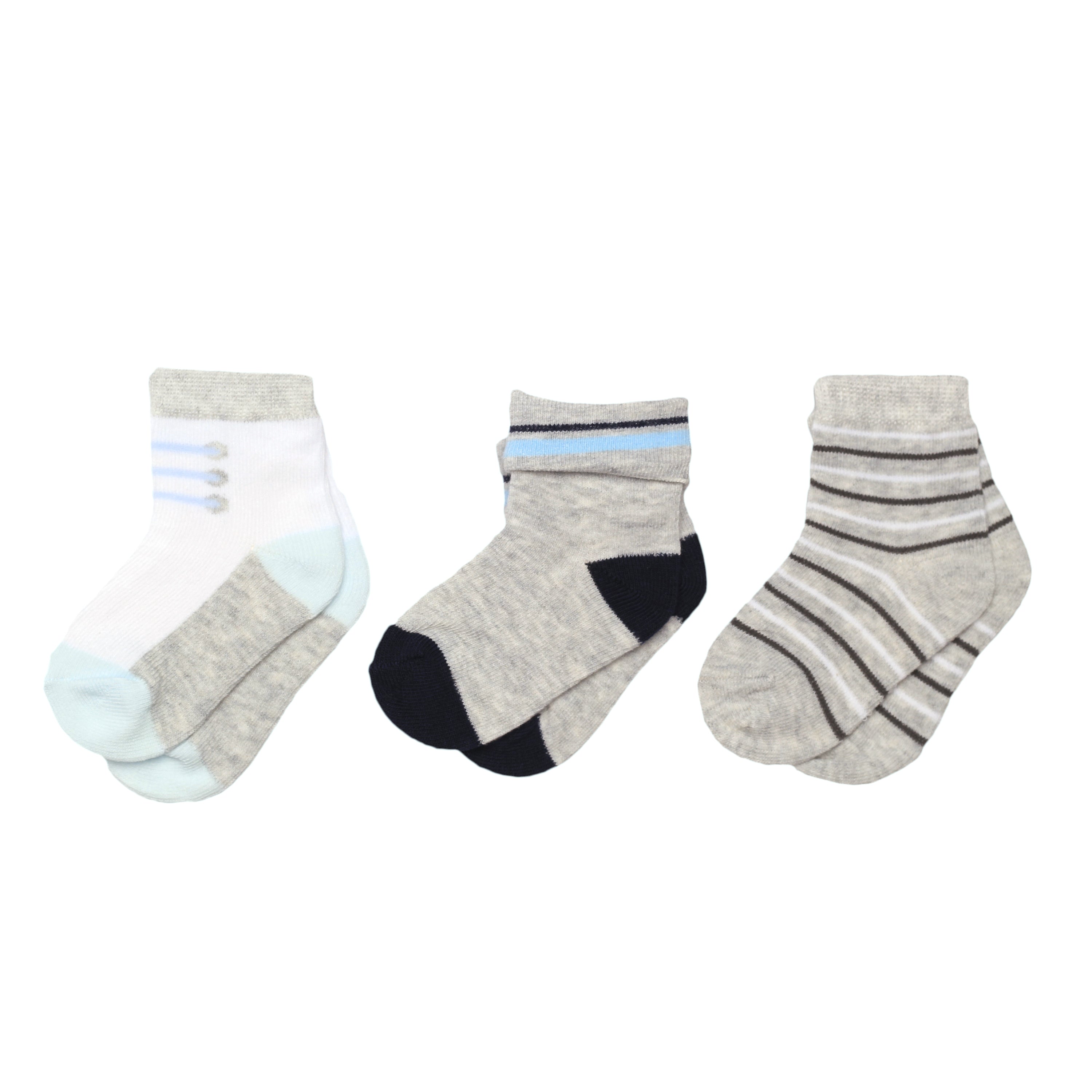 Baby Me Boys 3 in 1 Infant Ordinary Socks (B20166)