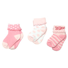Baby Me Girls 3 in 1 Infant Cuff Socks (G19457)